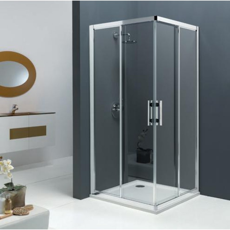 RONAL TOPAC TOP-Line rohový vstup, 100cm, levý díl, aluchrom/sklo linie TOPG10005051