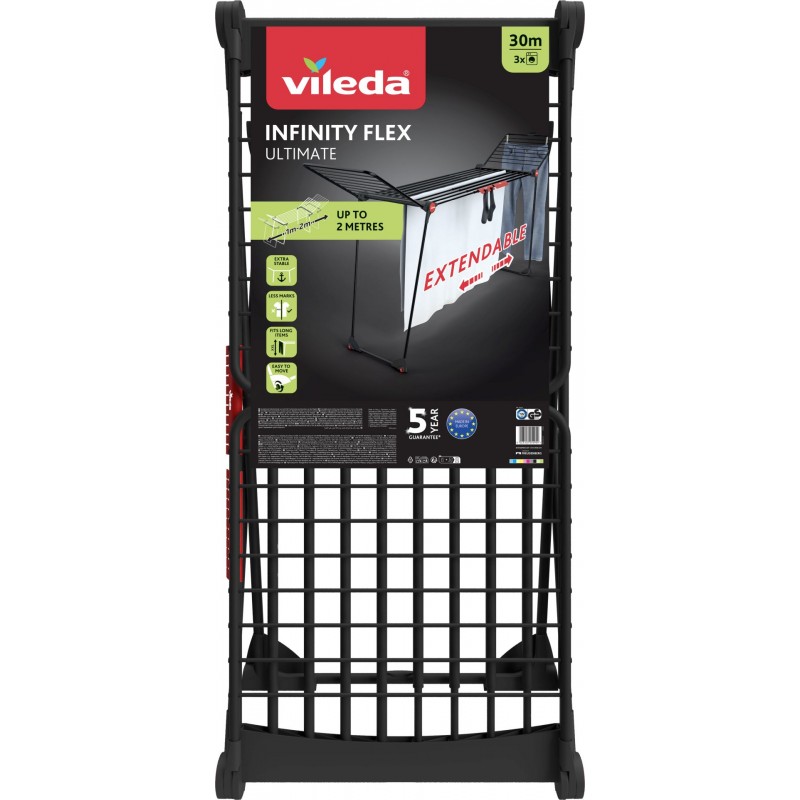VILEDA Infinity Flex sušák na prádlo černý 30 m 178872 VILEDA Infinity Flex sušák na prádlo černý 30 m 178872