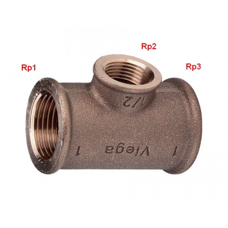 VIEGA Bronz závitový T-kus 3130 1"x1/2"x1" 362515V