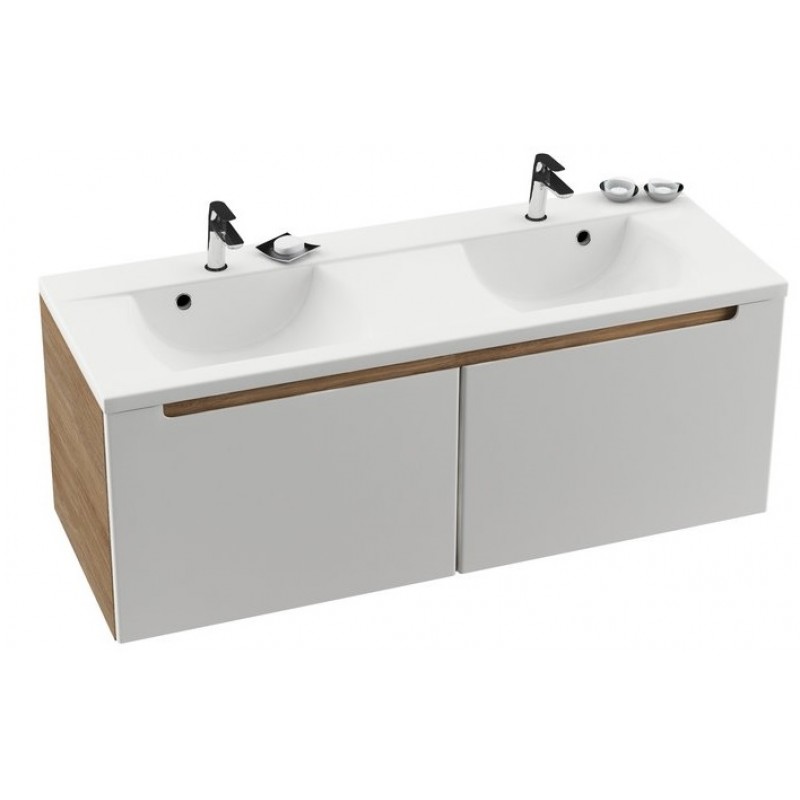 RAVAK Classic SD 1300 Skříňka pod dvojumyvadlo, cappuccino/bílá X000000958