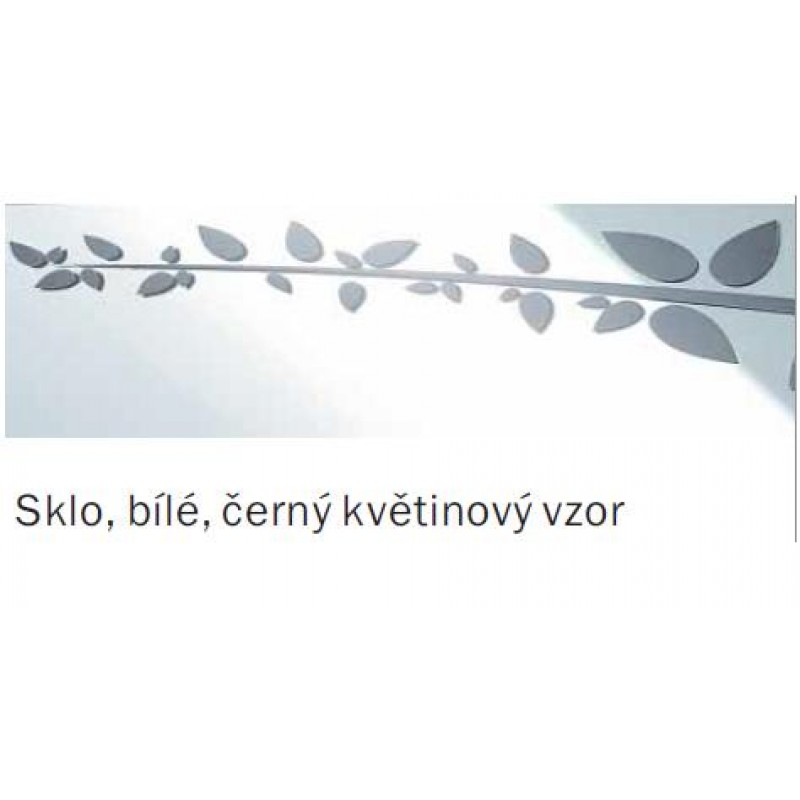 ACO ShowerDrain E odtokový rošt 900 mm, sklo bílé, černý květinový vzor 9010.57.19