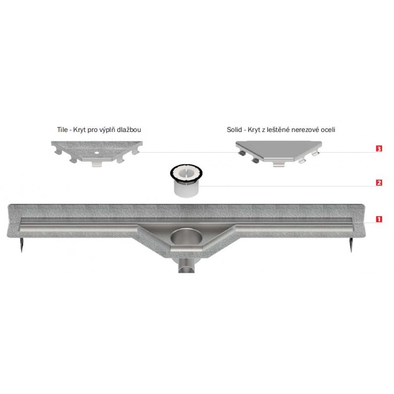ACO ShowerDrain SE sprchový žlab 1200 mm 9010.76.79
