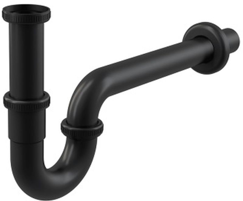 ALCAPLAST Sifon umyvadlový „U“ DN32 s převlečnou maticí 5/4", černá-mat A4320BLACK