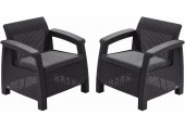 ALLIBERT CORFU DUO SET Křeslo 2 ks, 75 x 70 x 79cm, grafit/šedá 17197993