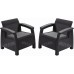 ALLIBERT CORFU DUO SET Křeslo 2 ks, 75 x 70 x 79cm, grafit/šedá 17197993
