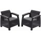 ALLIBERT CORFU DUO SET Křeslo 2 ks, 75 x 70 x 79cm, grafit/šedá 17197993