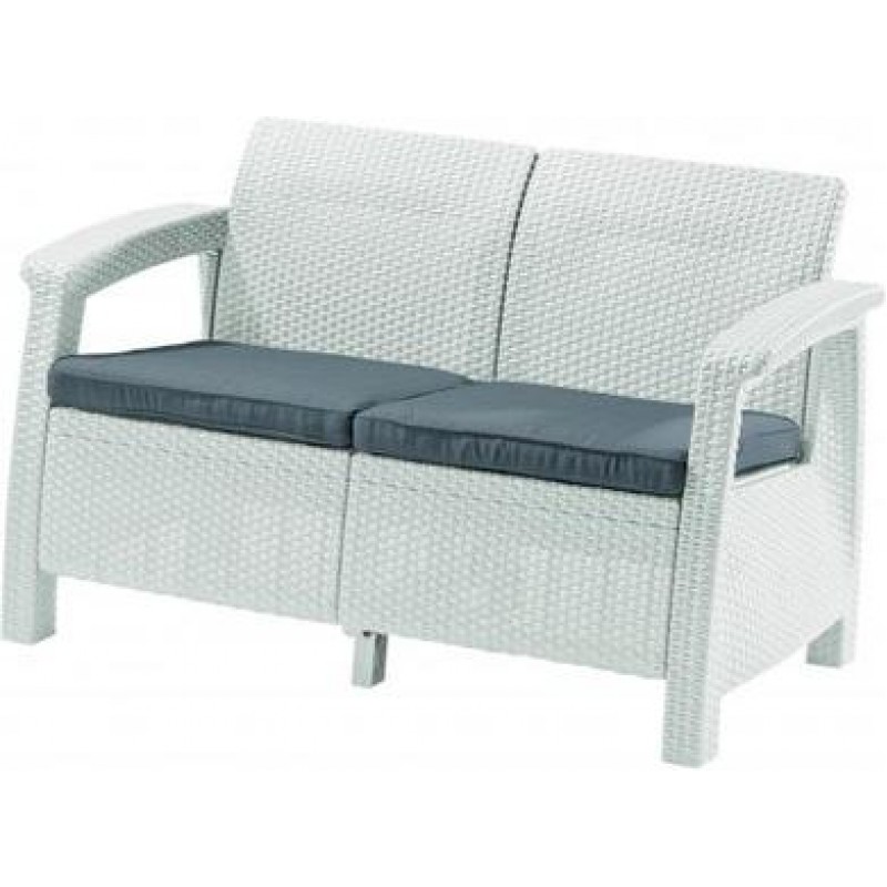 ALLIBERT CORFU LOVE Seat pohovka, 128 x 70 x 79cm, bílá/světle šedá 17197359