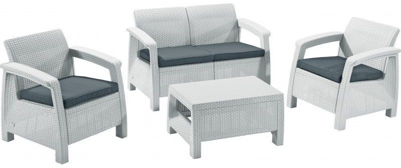 ALLIBERT CORFU Set zahradní, bílá/šedá 17197361 ALLIBERT CORFU Set zahradní, bílá/šedá 17197361