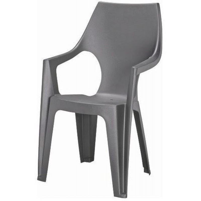 ALLIBERT DANTE zahradní židle s vysokým opěradlem, světle šedá 17187057