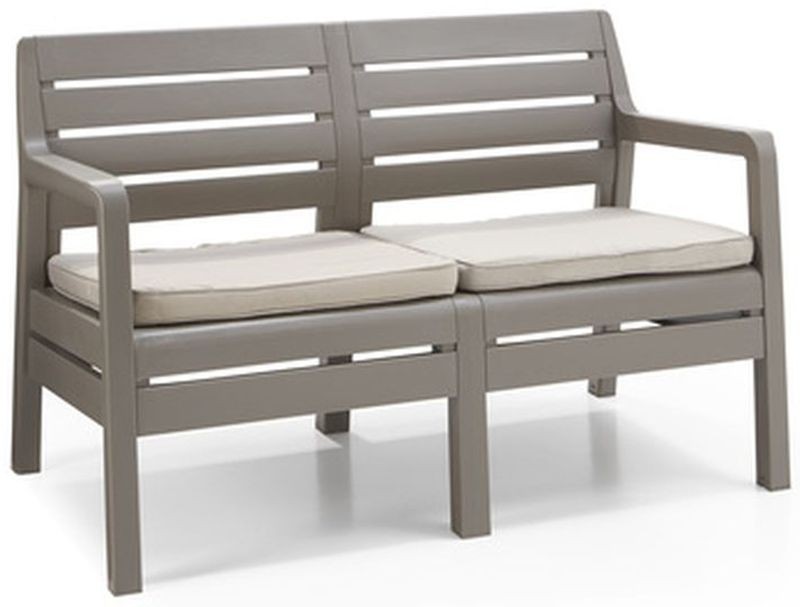 ALLIBERT DELANO 2 lavice,124 x 65 x 77cm, cappuccino/písková 17205384