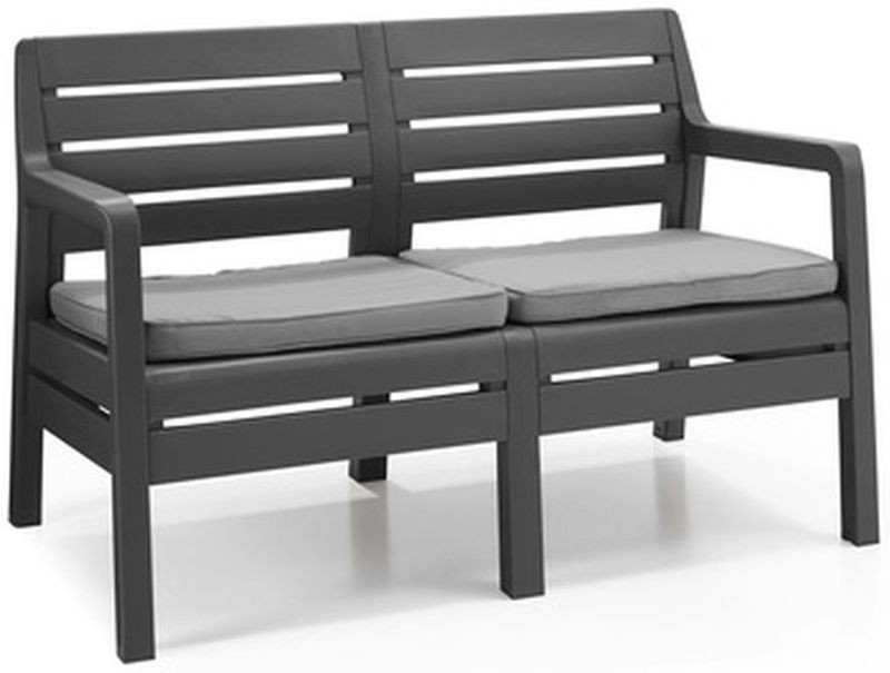 ALLIBERT DELANO 2 lavice,124 x 65 x 77cm, grafit/šedá 17205384