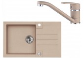 ALVEUS Set ROCK 130 dřez 780x480 mm + baterie NINA, béžová