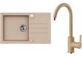 ALVEUS Set ROCK 130 dřez 780x480 mm + baterie TONIA, béžová