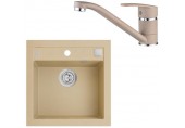 ALVEUS Set FORMIC 20 dřez 520x510 mm + baterie NINA, béžová