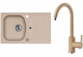 ALVEUS Set RECORD 30 dřez 780x480 mm + baterie TONIA, béžová