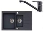 ALVEUS Set ROCK 70 dřez 780x480 mm + baterie NINA, černá
