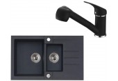 ALVEUS Set ROCK 70 dřez 780x480 mm + baterie AM 20, černá