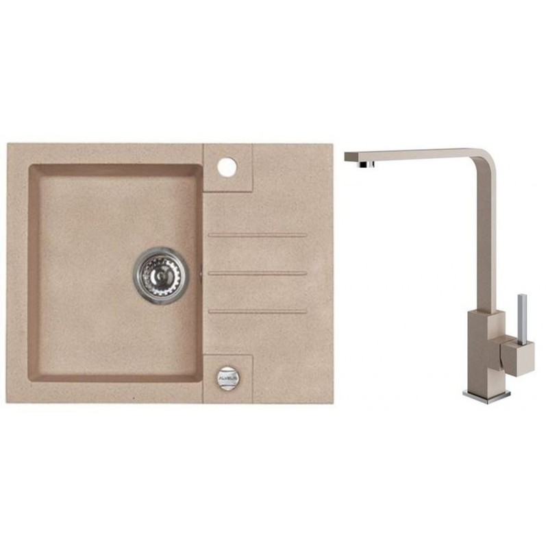 ALVEUS Set ROCK 30 dřez 595x475 mm + baterie AFRA, béžová