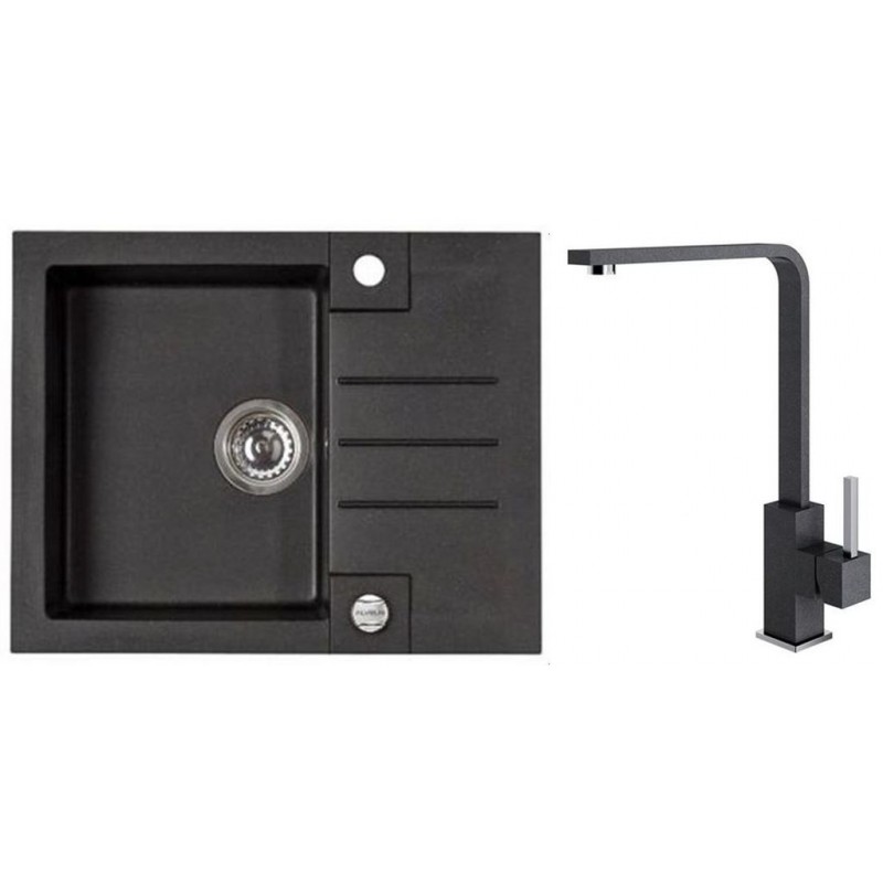ALVEUS Set ROCK 30 dřez 595x475 mm + baterie AFRA, černá
