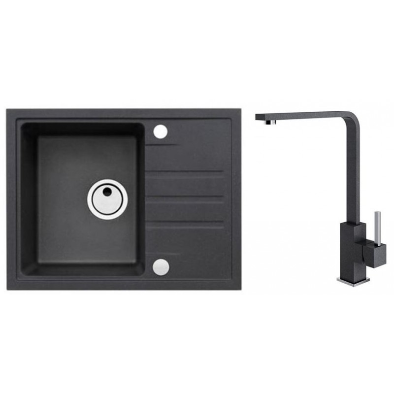 ALVEUS Set INTERMEZZO 30 dřez 620x480 mm + baterie AFRA, černá