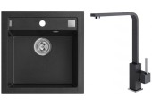 ALVEUS Set FORMIC 20 dřez 520x510 mm + baterie AFRA, černá