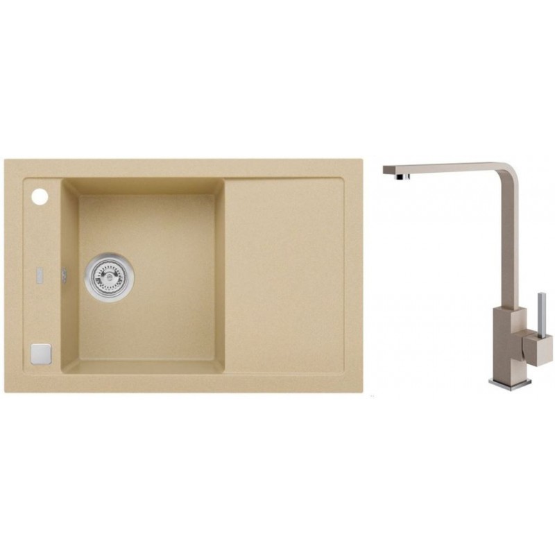 ALVEUS Set FORMIC 30 dřez 760x500 mm + baterie AFRA, béžová