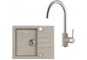 ALVEUS Set ROCK 30 dřez 595x475 mm + baterie ELZA, Pebble 02
