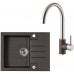 ALVEUS Set ROCK 30 dřez 595x475 mm + baterie ELZA, Chocolate 03