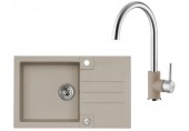 ALVEUS Set ROCK 130 dřez 780x480 mm + baterie ELZA, Pebble 02