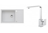 ALVEUS Set INTERMEZZO 130 dřez 780x480 mm + baterie RENO, bílá