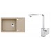 ALVEUS Set INTERMEZZO 130 dřez 780x480 mm + baterie RENO, béžová