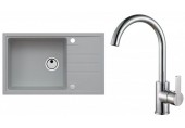 ALVEUS Set INTERMEZZO 130 dřez 780x480 mm + baterie TONIA, beton + chrom
