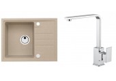 ALVEUS Set INTERMEZZO 30 dřez 620x480 mm + baterie RENO, béžová