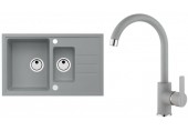 ALVEUS Set INTERMEZZO 70 dřez 780x480 mm + baterie TONIA, beton