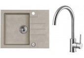 ALVEUS Set ROCK 30 dřez 595x475 mm + baterie ELZA, Pebble 02 + kartáčovaná ocel