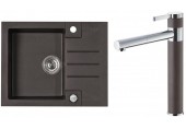 ALVEUS Set ROCK 30 dřez 595x475 mm + baterie ZINA, Chocolate 03