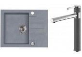 ALVEUS Set ROCK 30 dřez 595x475 mm + baterie ZINA, Steel 04