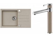 ALVEUS Set ROCK 130 dřez 780x480 mm + baterie ZINA, Pebble 02