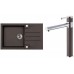 ALVEUS Set ROCK 130 dřez 780x480 mm + baterie ZINA, Chocolate 03