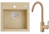 ALVEUS Set FORMIC 20 dřez 520x510 mm + baterie TONIA, béžová