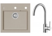 ALVEUS Set FORMIC 20 dřez 520x510 mm + baterie ELZA, Pebble 02 + kartáčovaná ocel