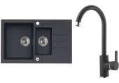 ALVEUS Set ROCK 70 dřez 780x480 mm + baterie TONIA, černá
