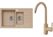 ALVEUS Set ROCK 70 dřez 780x480 mm + baterie TONIA, béžová