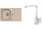 ALVEUS Set RECORD 30 dřez 780x480 mm + baterie RENO, béžová