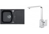 ALVEUS Set RECORD 30 dřez 780x480 mm + baterie RENO, černá