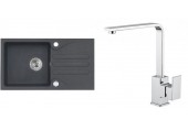 ALVEUS Set GALAPAGOS 30 dřez 770x430 mm + baterie RENO, černá