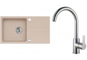 ALVEUS Set GALAPAGOS 30 dřez 770x430 mm + baterie TONIA, béžová + chrom