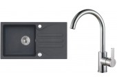 ALVEUS Set GALAPAGOS 30 dřez 770x430 mm + baterie TONIA, černá + chrom
