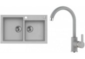 ALVEUS Set ROCK 90 dřez 780x480 mm + baterie TONIA, beton