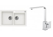 ALVEUS Set ROCK 90 dřez 780x480 mm + baterie RENO, bílá